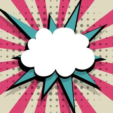 Empty comic speech bubble Pop Art pink blue Stock Illustration