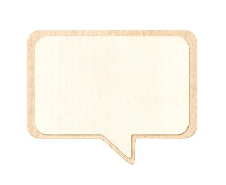Empty comic speech bubble from recycled carton material. Eco-friendly concept Stock Photos