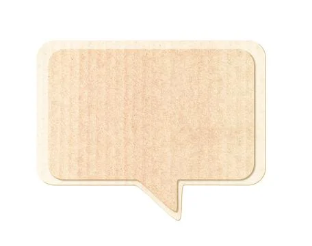 Empty comic speech bubble from recycled carton material. Eco-friendly concept Foto stock