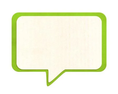 Empty comic speech bubble from recycled carton material. Sustainable develo.. Foto stock