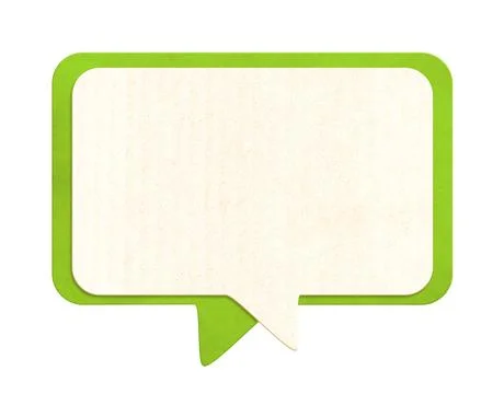 Empty comic speech bubble from recycled carton material. Sustainable develo.. Foto stock