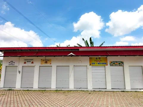 Empty commercial kiosks Stock Photos