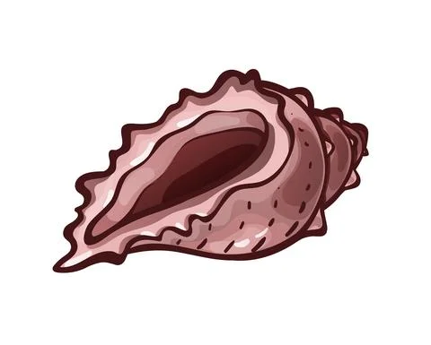Empty common sea shell. Marine animal, underwater Stock Illustration