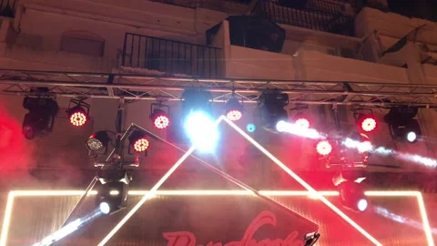 Empty concert stage with light park Stock Footage 132780101