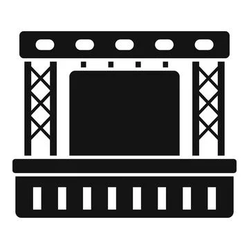 Empty concert stage with lighting rigging icon silhouette Stock Illustration