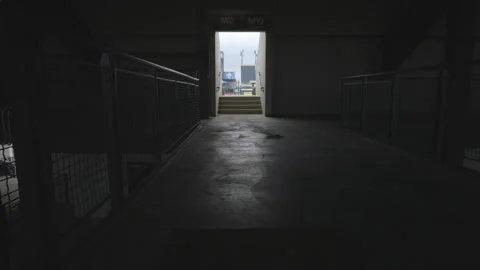 Empty Concourse Looking in to Sports Stadium Stock-Footage 139313804