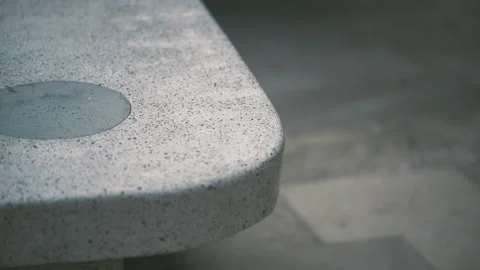 Empty Concrete bench Standing in City Park. Close up texture Stock Footage 170507529