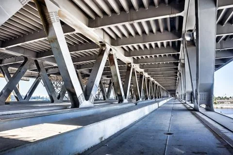 Empty concrete bridge construction Stock Photos
