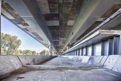 Empty concrete bridge construction Stock Photos