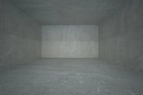 Empty concrete chamber interior is being shown in flat vector design, with Stock Illustration