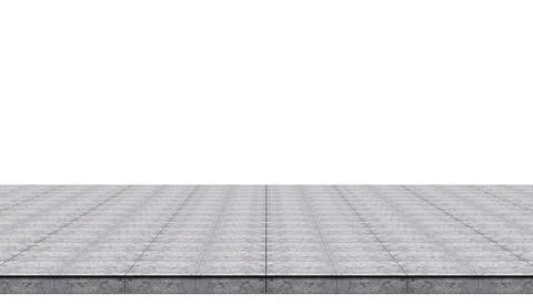 Empty concrete flooring top isolated on white background for display or mocku Illustrazione stock
