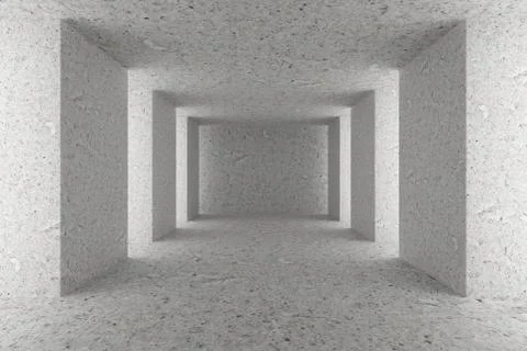 Empty concrete hall with concrete columns Stock Illustration