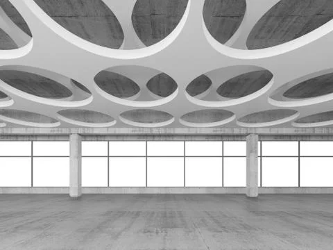 Empty concrete interior background, 3d render Stockillustratie