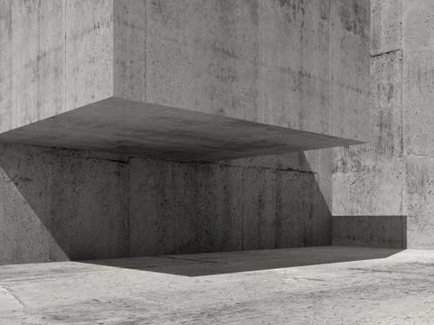 Empty concrete interior, contemporary 3d Stock Illustration