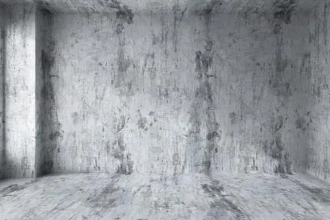 Empty concrete room with corner interior Stock Illustration