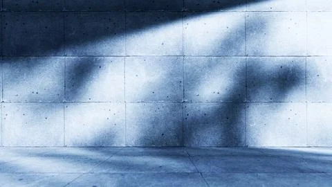 Empty concrete room with dramatic lighting and shadows Illustrazione stock