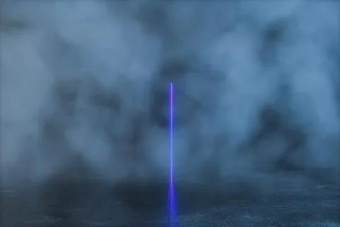An empty concrete room filled with mist, 3d rendering Stock Illustration