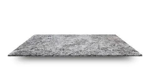 Empty concrete shelves table isolated on white background. For product displa Stock Photos