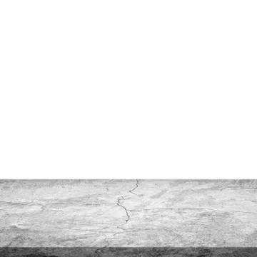 Empty concrete table on isolated white and background. Stock Photos