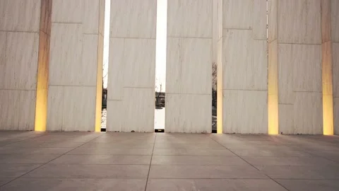 Empty concrete wall and brick floor by pool Video stock 194781077