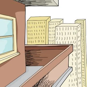 Empty condominium balcony Stock Illustration