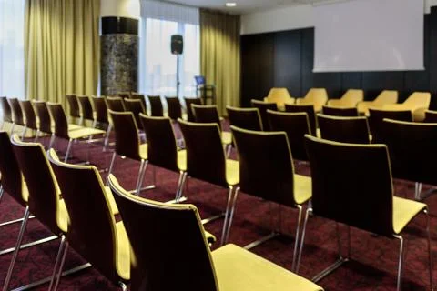 Empty conference hall Stock Photos
