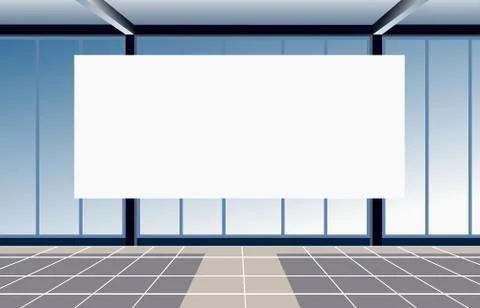 Empty conference room with big window and white board. 스톡 일러스트