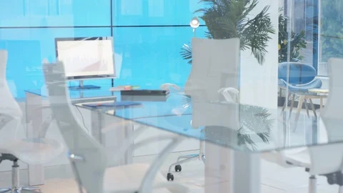 Empty conference room in office Video stock 108132790