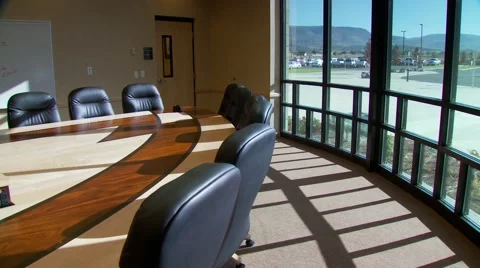 Empty conference room ready for meeting Stock Footage