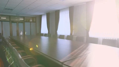 Empty conference room. Steadicam shot 스톡 동영상 96422992