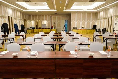 Empty Conference Room Wide Angle Stock Photos