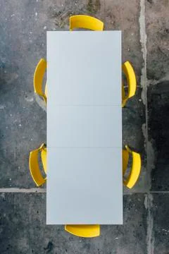 Empty conference table seen from above 스톡 사진