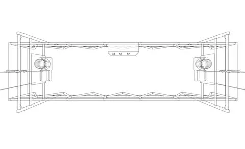 Empty construction elevator. 3d illustration Illustrazione stock