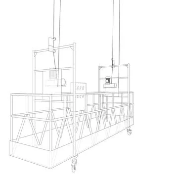 Empty construction elevator. 3d illustration Illustrazione stock
