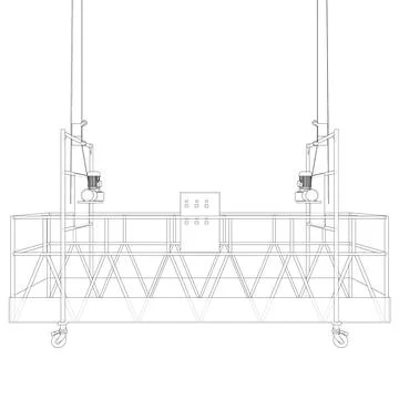 Empty construction elevator. 3d illustration 스톡 일러스트