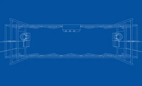 Empty construction elevator. 3d illustration Illustrazione stock