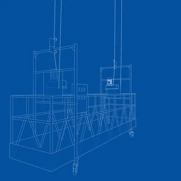 Empty construction elevator. 3d illustration Illustrazione stock
