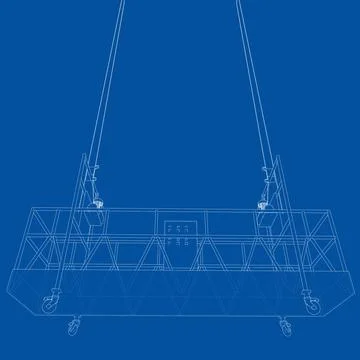 Empty construction elevator. 3d illustration Illustrazione stock