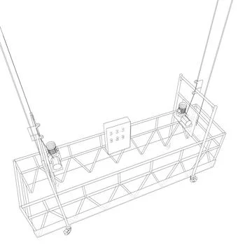 Empty construction elevator. 3d illustration 스톡 일러스트
