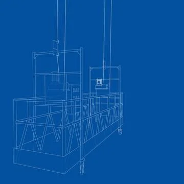 Empty construction elevator. 3d illustration Illustrazione stock