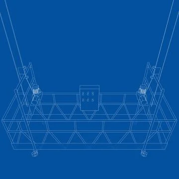 Empty construction elevator. 3d illustration Stock Illustration