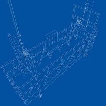Empty construction elevator. 3d illustration Illustrazione stock