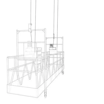 Empty construction elevator. Vector Illustrazione stock