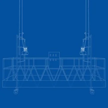 Empty construction elevator. Vector Illustrazione stock
