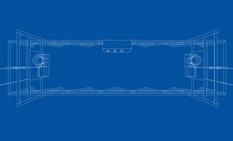 Empty construction elevator. Vector Illustrazione stock