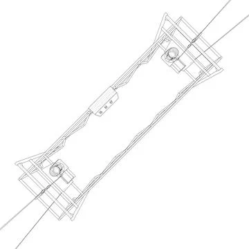 Empty construction elevator. Vector Illustrazione stock