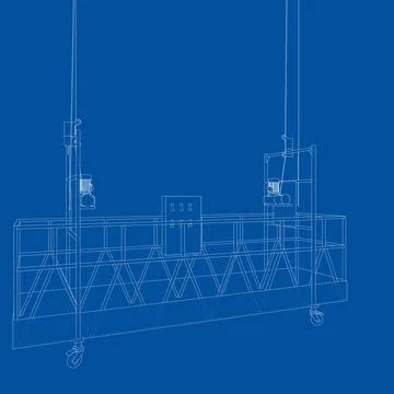 Empty construction elevator. Vector Illustrazione stock