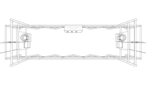 Empty construction elevator. Vector Ilustración de archivo