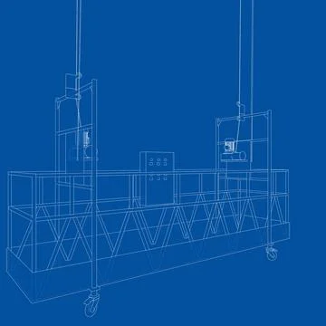 Empty construction elevator. Vector Illustrazione stock