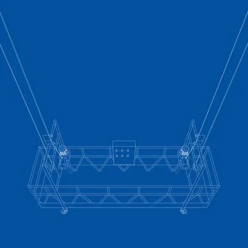 Empty construction elevator. Vector Illustrazione stock